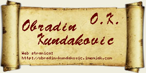 Obradin Kundaković vizit kartica